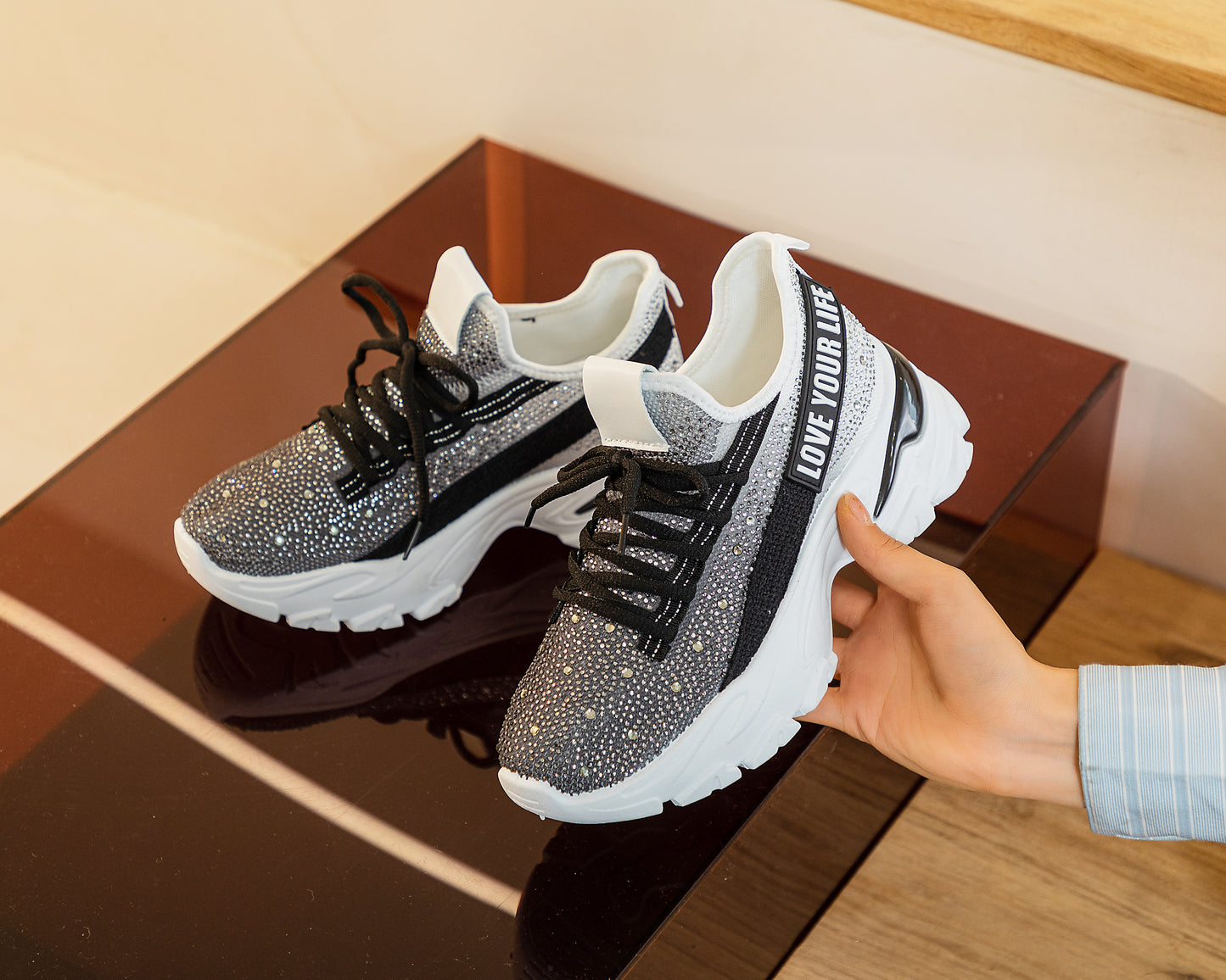 36лв Черен /Бял /Син Дамски маратонки size(36-41)xcess-D2307