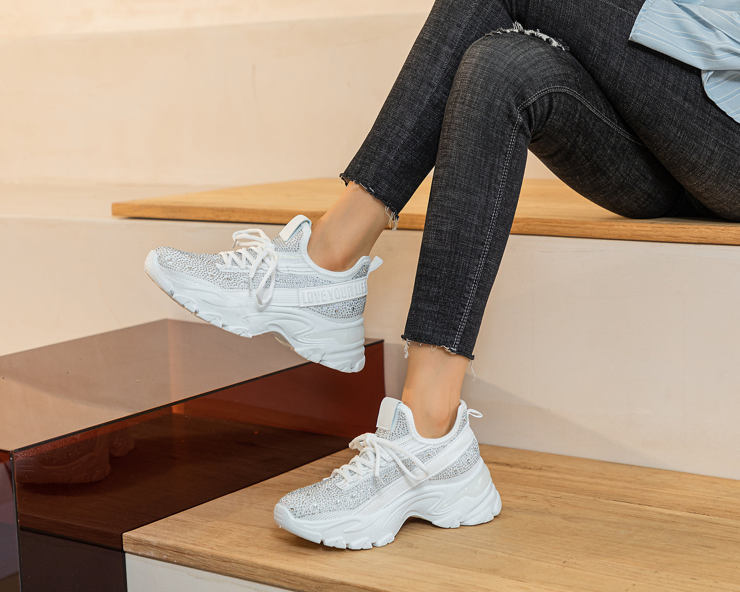 36лв Черен /Бял /Син Дамски маратонки size(36-41)xcess-D2307