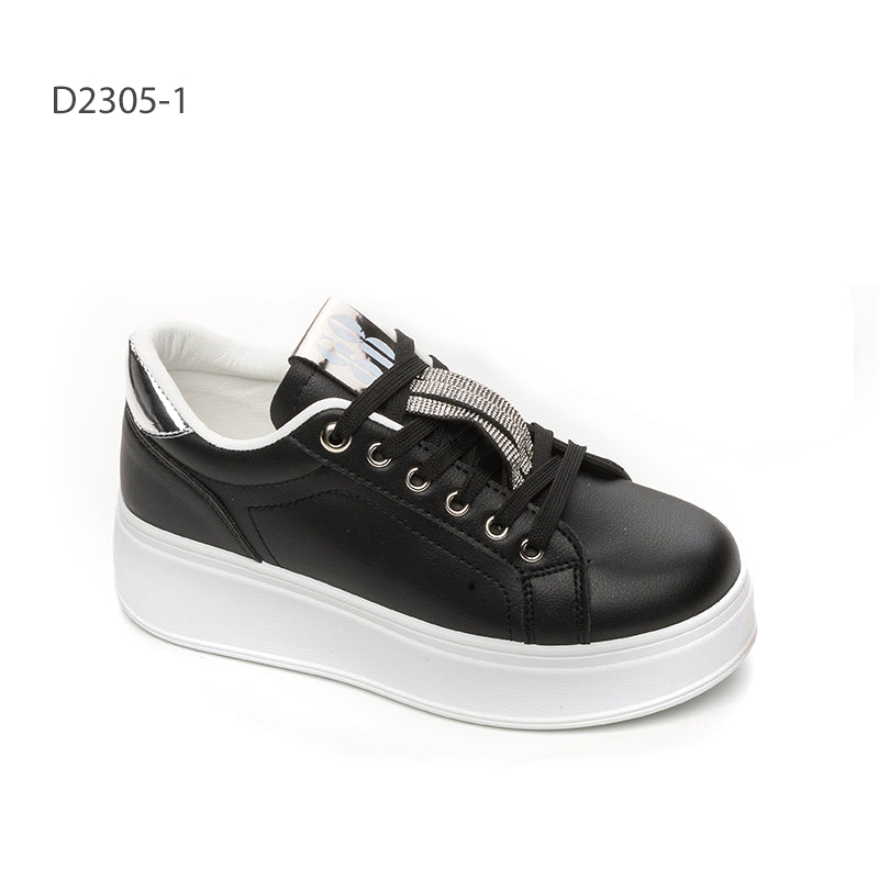 32лв Черен / Бял цветно / Бял сребро Дамски маратонки size(36-40)xcess-D2305